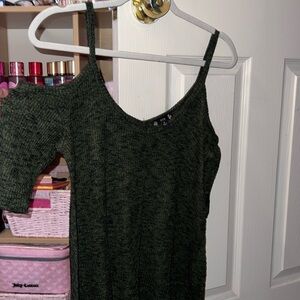 Green off the shoulder blouse